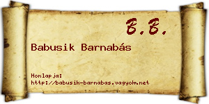 Babusik Barnabás névjegykártya
